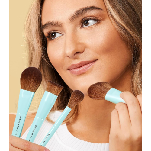 Eigshow - *Duo Series* - Set of 3 Double-Ended Makeup Brushes - Blue