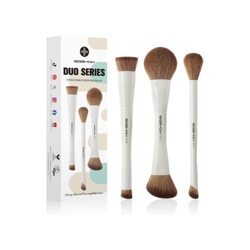 Eigshow - *Duo Series* - Set of 3 Double-Ended Makeup Brushes - White