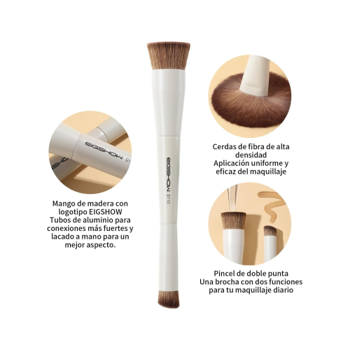Eigshow - *Duo Series* - Set of 3 Double-Ended Makeup Brushes - White