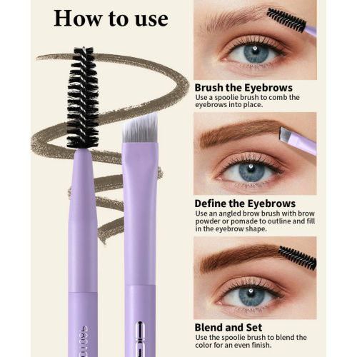 Eigshow - *Purple* - Double-ended eyebrow brush - D108P