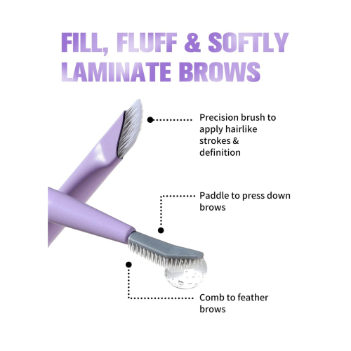 Eigshow - *Purple* - Double-ended brush for eyeliner and eyebrows - D109P