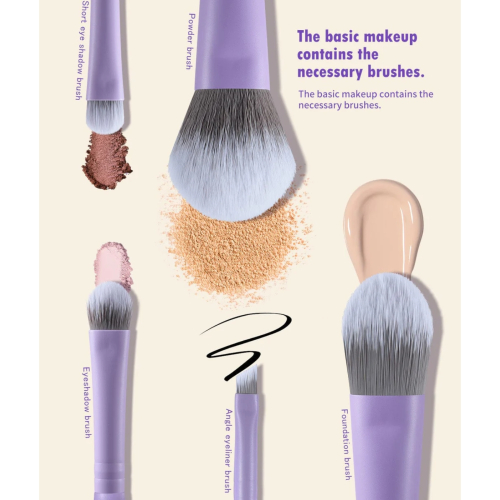 Eigshow - *Purple* - 5-Piece Makeup Brush Set DayPlus