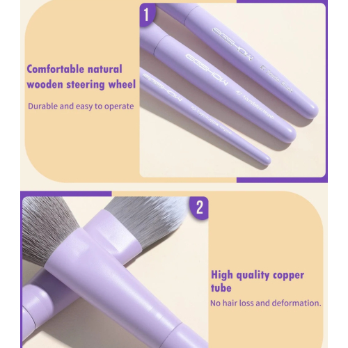 Eigshow - *Purple* - 5-Piece Makeup Brush Set DayPlus