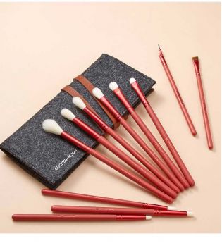 Eigshow - Set 11 eye brushes Jade Series - Amber Red