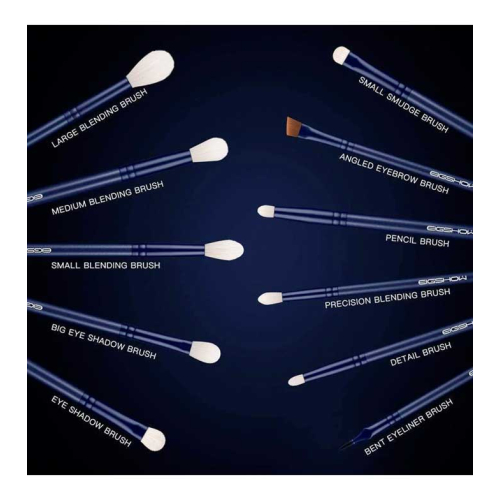 Eigshow - Set 11 eye brushes Jade Series - Tourmaline Blue