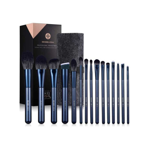 Eigshow - Set 15 makeup brushes Jade Series - Turmaline Blue