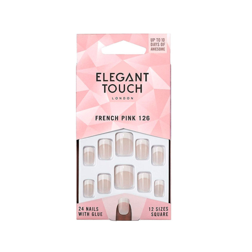 Elegant Touch - Natural French Fake nails - 126: Small Pink