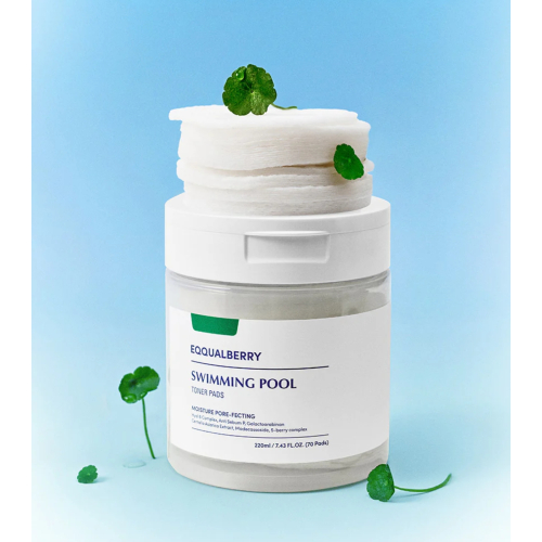 Eqqualberry - *Swimming Pool* - Moisturizing and Soothing Toning Pads - 70 pads
