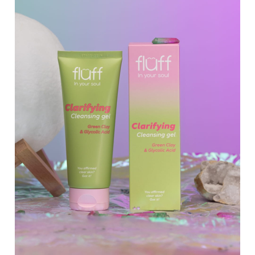 Fluff - *In Your Soul* - Facial cleansing gel with green clay and glycolic acid Clarifying Gel