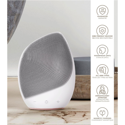 GESKE - Sonic 5-in-1 Facial Cleansing and Massager Brush - White Rose Gold