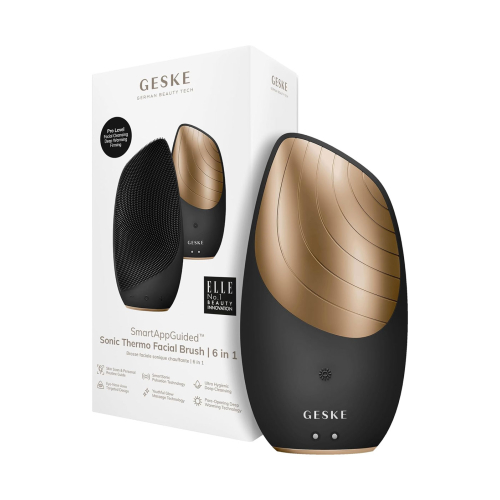 GESKE - Facial Cleansing and Massager Brush Sonic Thermo 6 in 1 - Black Gold