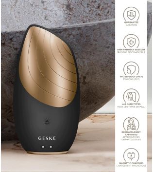 GESKE - Facial Cleansing and Massager Brush Sonic Thermo 6 in 1 - Black Gold