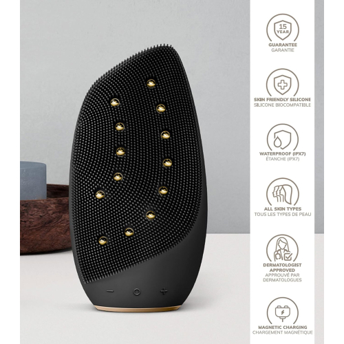 GESKE - Facial Cleansing and Massager Brush Sonic Thermo Face-Lifter 8 in 1 - Black Gold