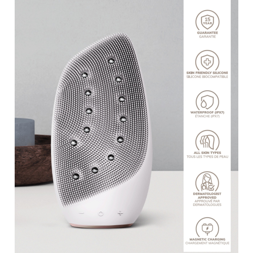 GESKE - Facial Cleansing and Massager Brush Sonic Thermo Face-Lifter 8 in 1 - White Rose Gold