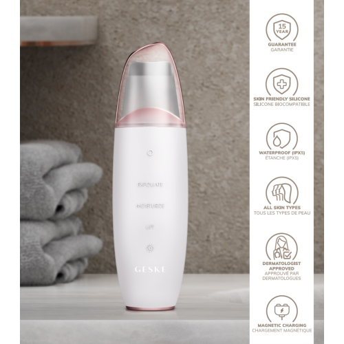 GESKE - Cleanser MicroCurrent Skin Scrubber & Blackhead Remover 9 in 1 - White Rose Gold