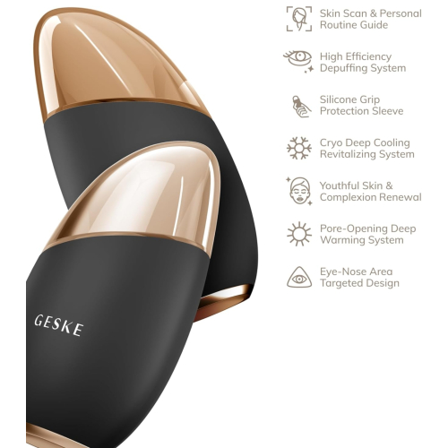GESKE - 7-in-1 Eye and Face Massager Cool & Warm - Black Gold