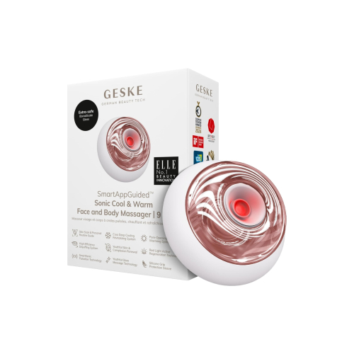 GESKE - 9-in-1 Facial and Body Massager Sonic Warm & Cool - White Rose Gold