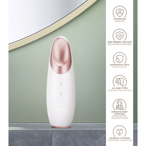 GESKE - Eye Contour Massager Warm & Cool Energizer 6 in 1 - White Rose Gold