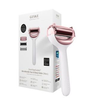 GESKE - 9 in 1 Microneedle Face and Body Roller - White Rose Gold