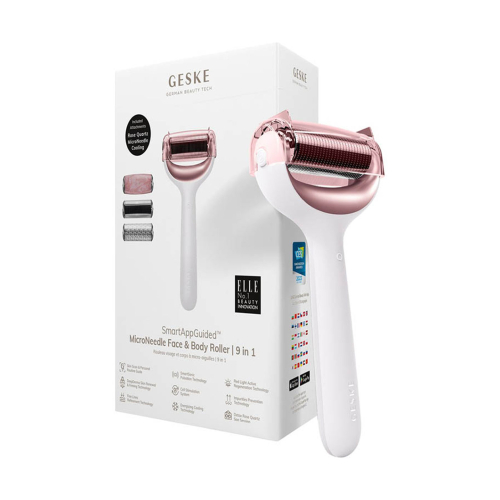 GESKE - 9 in 1 Microneedle Face and Body Roller - White Rose Gold