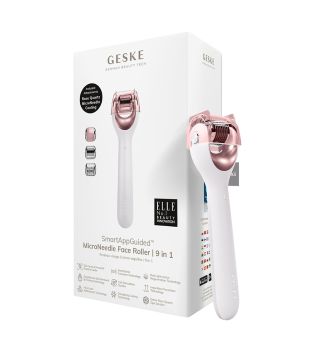 GESKE - 9 in 1 Microneedle Facial Roller - White Rose Gold