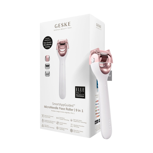GESKE - 9 in 1 Microneedle Facial Roller - White Rose Gold