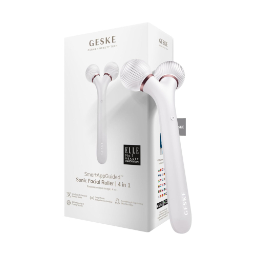 GESKE - 4 in 1 Sonic Facial Roller - White Rose Gold