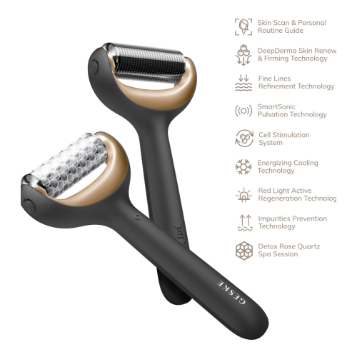 GESKE - 9 in 1 Microneedle Face and Body Roller - Black Gold