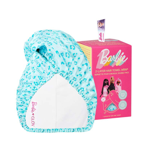 GLOV - *Barbie* - Satin and fabric turban towel - Blue Panther