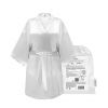 GLOV - Satin Robe Kimono Style - White
