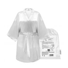 GLOV - Satin Robe Kimono Style - White