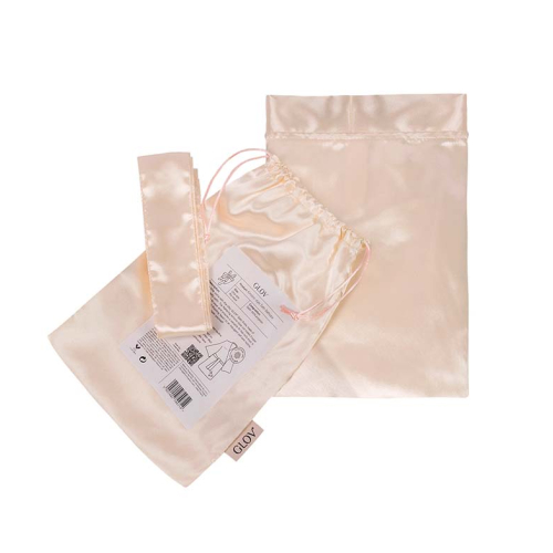 GLOV - Satin Robe Kimono Style - Champagne