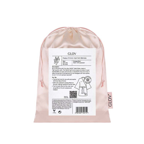 GLOV - Satin Robe Kimono Style - Champagne