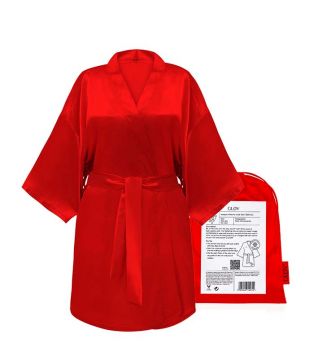 GLOV - Satin Robe Kimono Style - Red