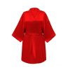 GLOV - Satin Robe Kimono Style - Red