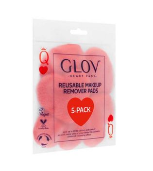 GLOV - Pack of 5 reusable make-up removal discs Heart Pads
