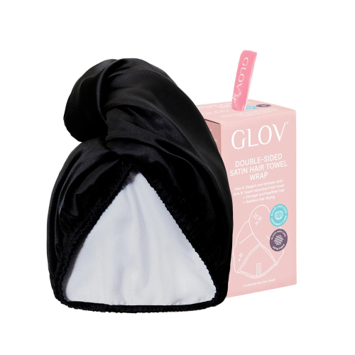 GLOV - Satin and Fabric Turban Towel - Black