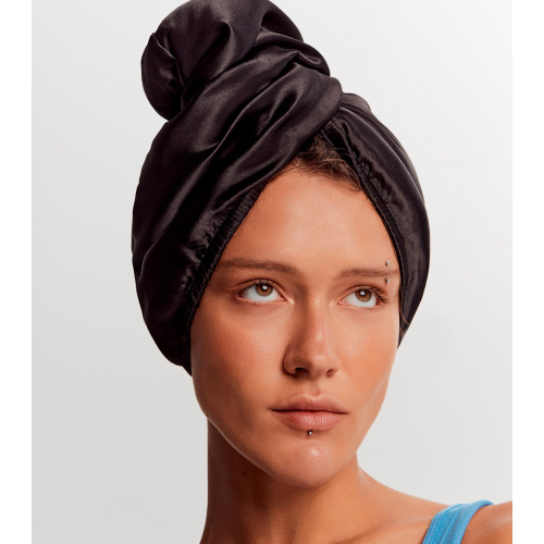 GLOV - Satin and Fabric Turban Towel - Black