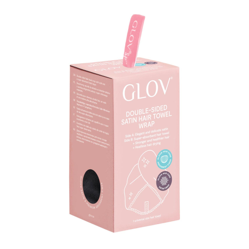 GLOV - Satin and Fabric Turban Towel - Black