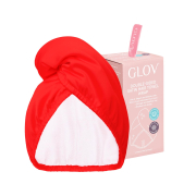 GLOV - Satin and fabric turban towel - Red