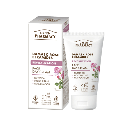 Green Pharmacy - Revitalizing day facial cream - Rosa damascena + Ceramides