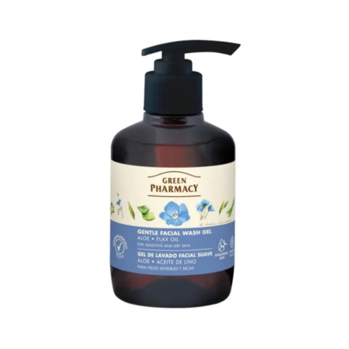 Green Pharmacy - Gentle Facial Wash Gel for Dry Skin - Aloe Vera and Flaxseed Oil