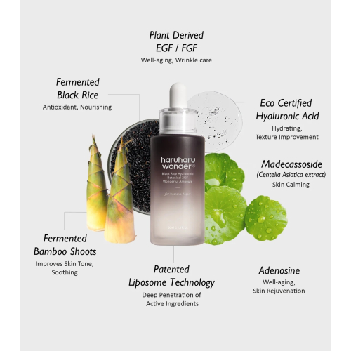 Haruharu Wonder - Facial Ampoule Black Rice Hyaluronic Botanical 2GF