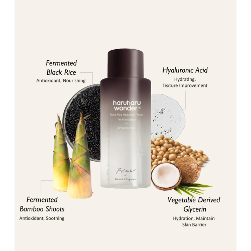 Haruharu Wonder - Facial Toner Black Rice Hyaluronic Free Fragance - 300ml 
