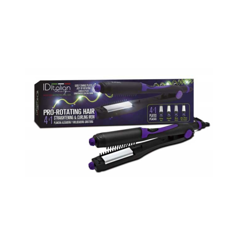 ID Italian Design - Interchangeable Ceramic Flat Iron Pro-Rotating Hair