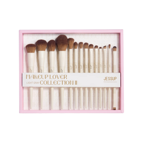 Jessup Beauty - *Collection II* - Brush Set with Case - Light Gray