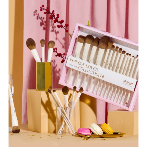 Jessup Beauty - *Collection II* - Brush Set with Case - Light Gray