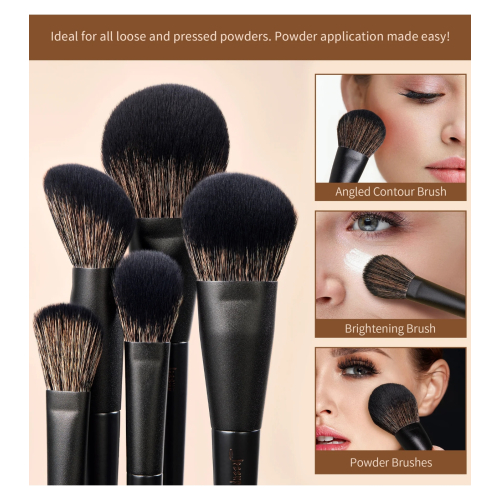 Jessup Beauty - *Collection III* - Brush set with box - Elegant Black