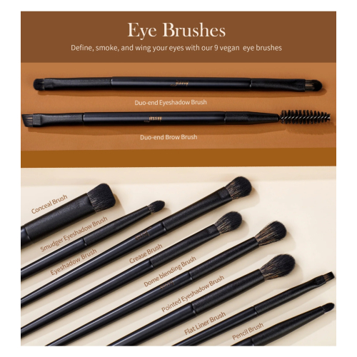 Jessup Beauty - *Collection III* - Brush set with box - Elegant Black
