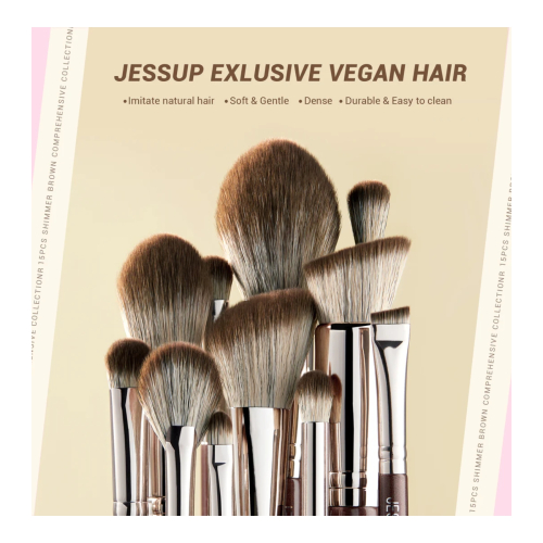 Jessup Beauty - *Makeup Essentials in a Box* - 15 Brush Set - Shimmer Brown